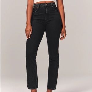 Abercrombie Curve Love Ultra High Rise Ankle Straight Jean